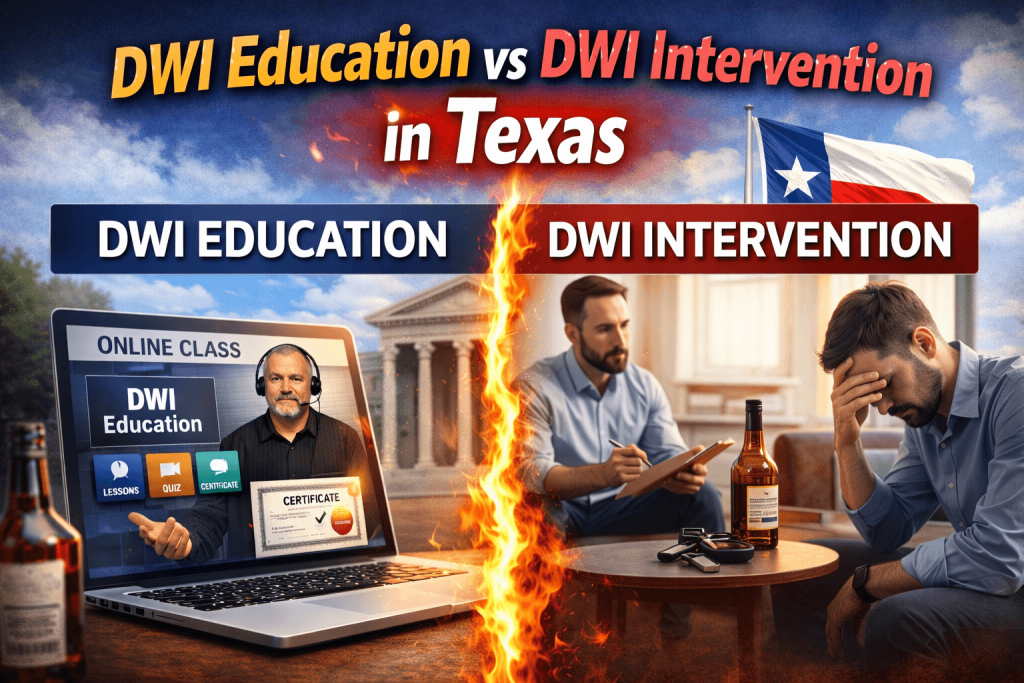 DWI Education vs DWI Intervention in Texas