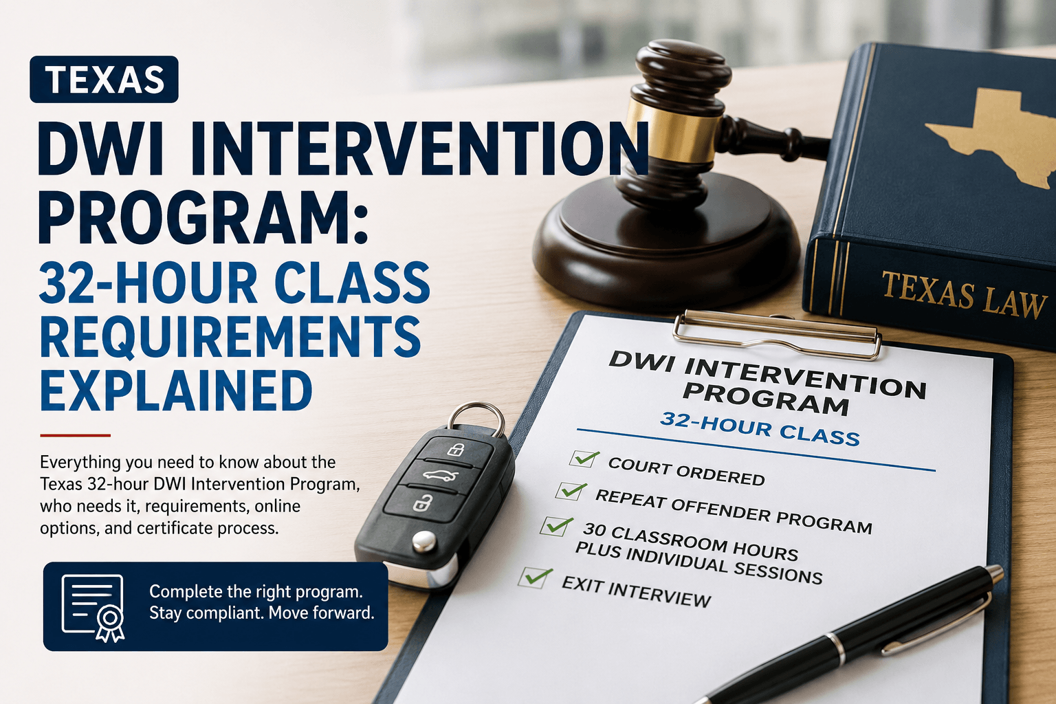 Texas DWI Intervention Program 32-Hour Class Requirements Explained